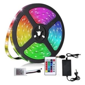 TIRA DE LUCES LED RGB 5m (INCLUYE CONTROL REMORO Y FUENTE)