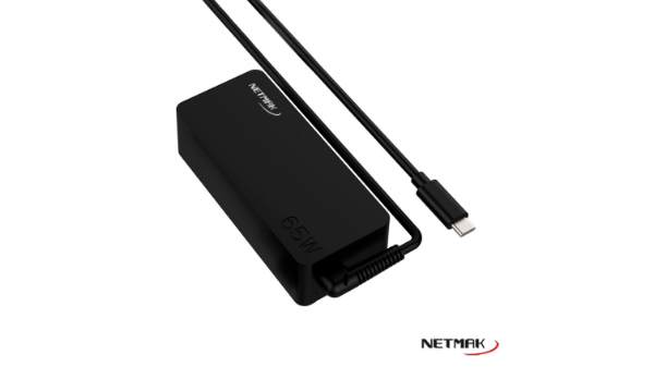 CARGADOR NOTEBOOK NETMAK NM-1265 65W USB-C