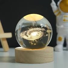 ESFERA MÁGICA DE CRISTAL VIA LACTEA 3D LUZ DE NOCHE