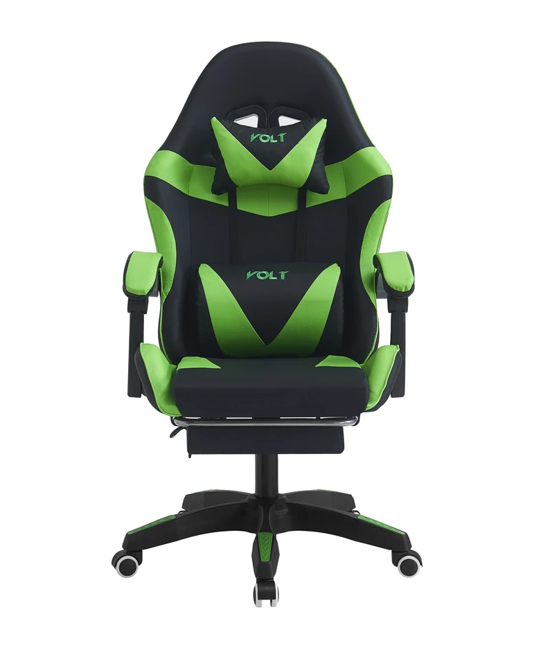 SILLA GAMER EMPOLI EM-G03 NEGRA/VERDE C/REPOSAPIE - Imagen 2