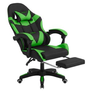 SILLA GAMER EMPOLI EM-G03 NEGRA/VERDE C/REPOSAPIE