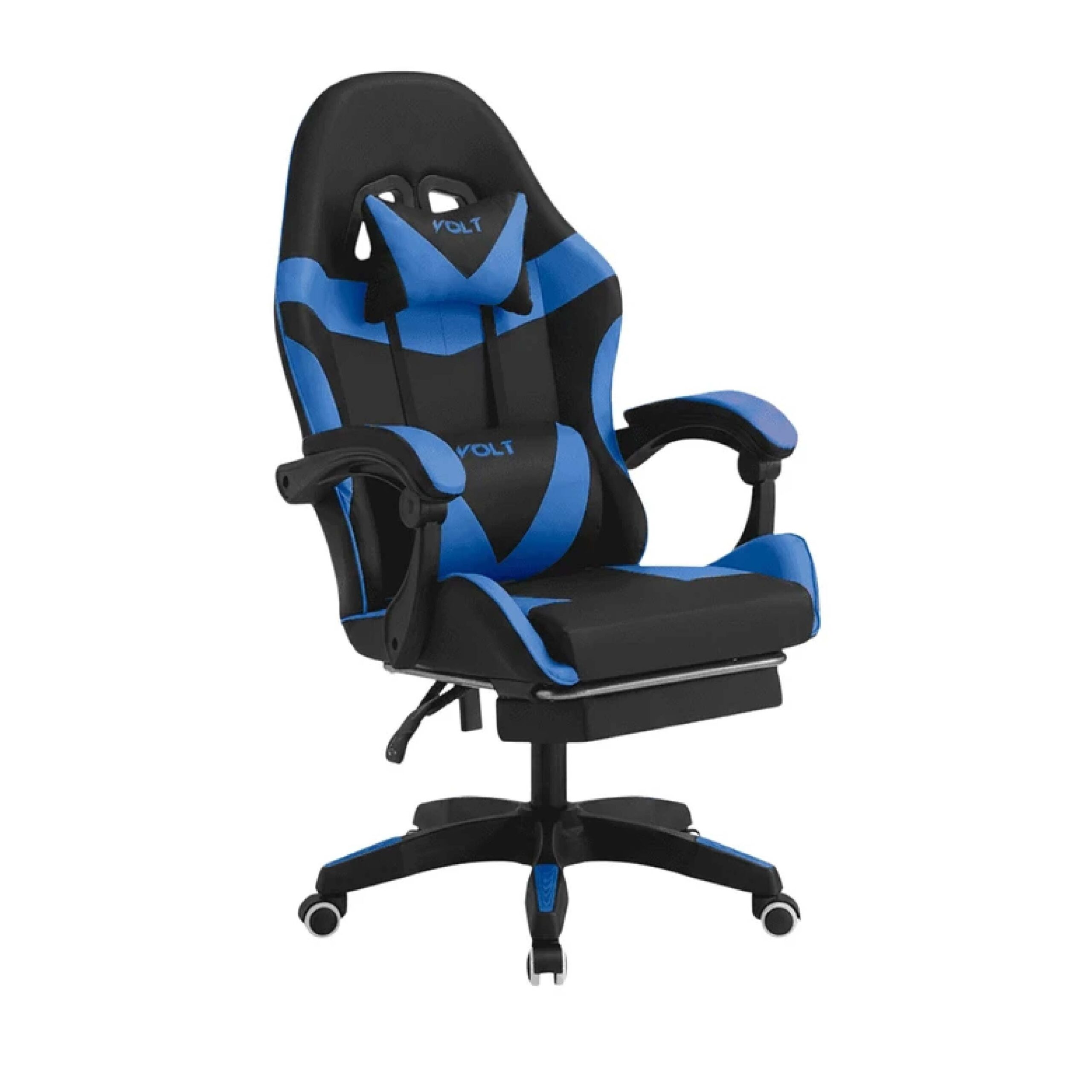 SILLA GAMER EMPOLI EM-G03 NEGRA/AZUL C/REPOSAPIE - Imagen 3