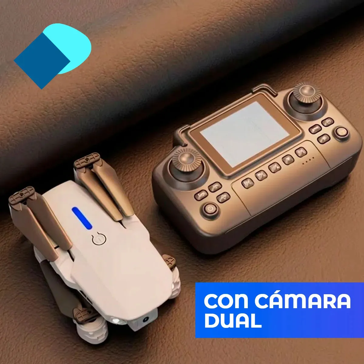 DRONE E88 PLEGABLE+DUAL CAM+2 BAT+CR C/PANTALLA - Imagen 2