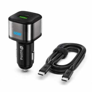 CARGADOR PARA AUTO SOLMA SL-CR098 USB+USB C 50W C/CABLE